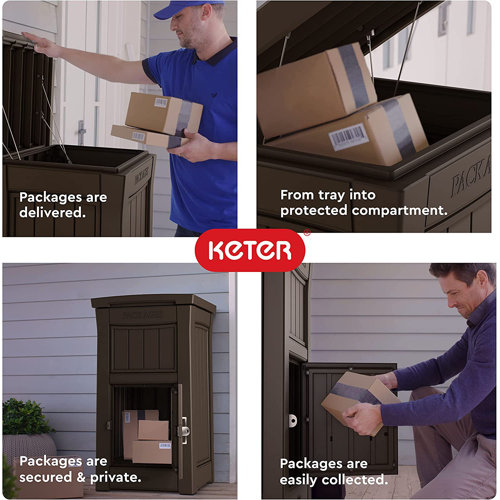 Keter Secure Package Delivery Lockable Box For Porch Or Office with